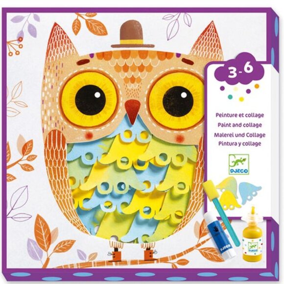 New Sealed Djeco Handcraft Animals Paint and Collage for Age 3-6 Years - Picture 1 of 14
